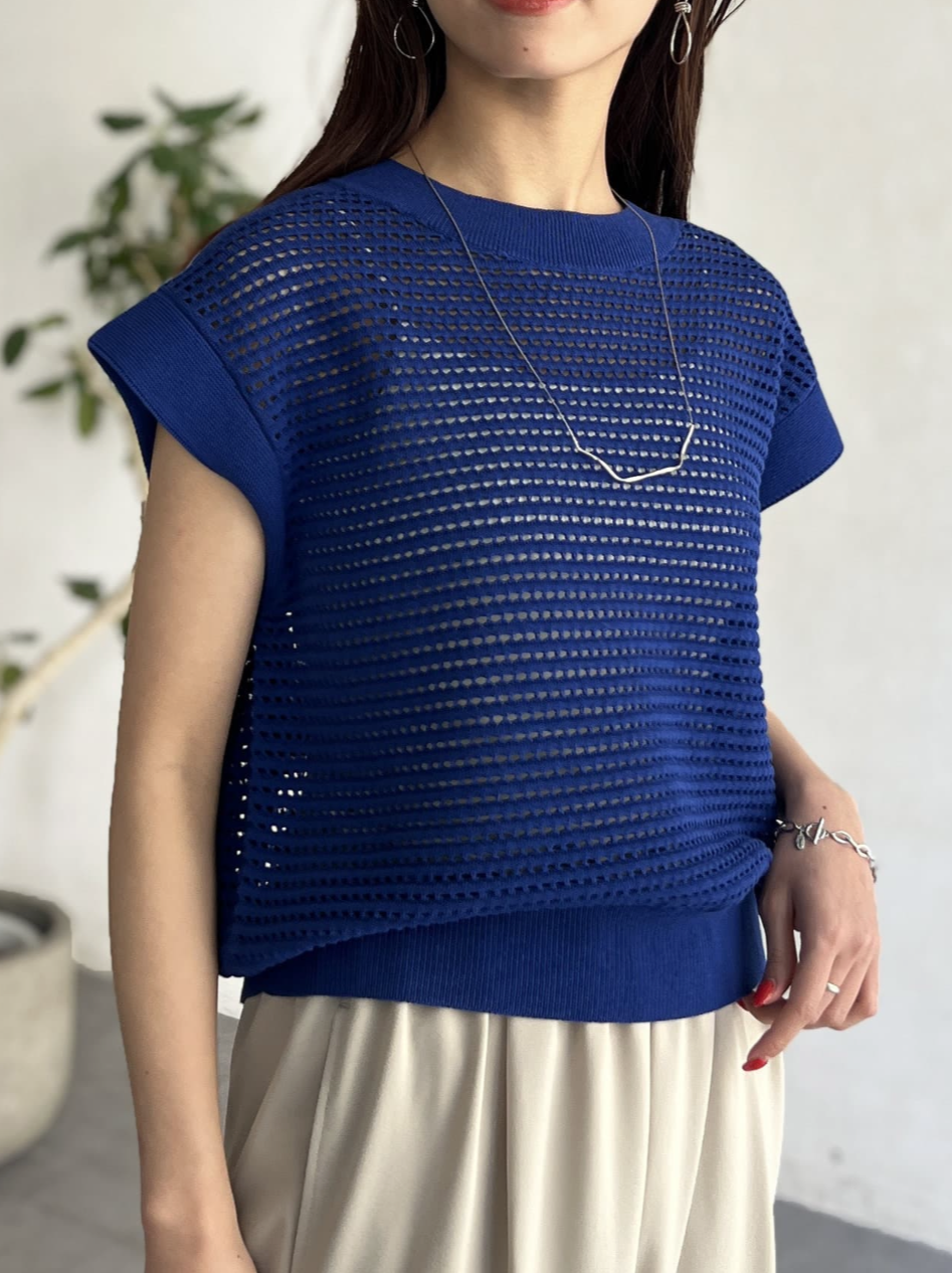 アウトレット限定商品】Chez toi コットンメッシュニットフレンチプル