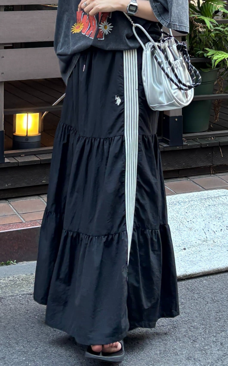 アウトレット限定商品】CPCM 【U.S. POLO ASSN. 】ティアードスカート