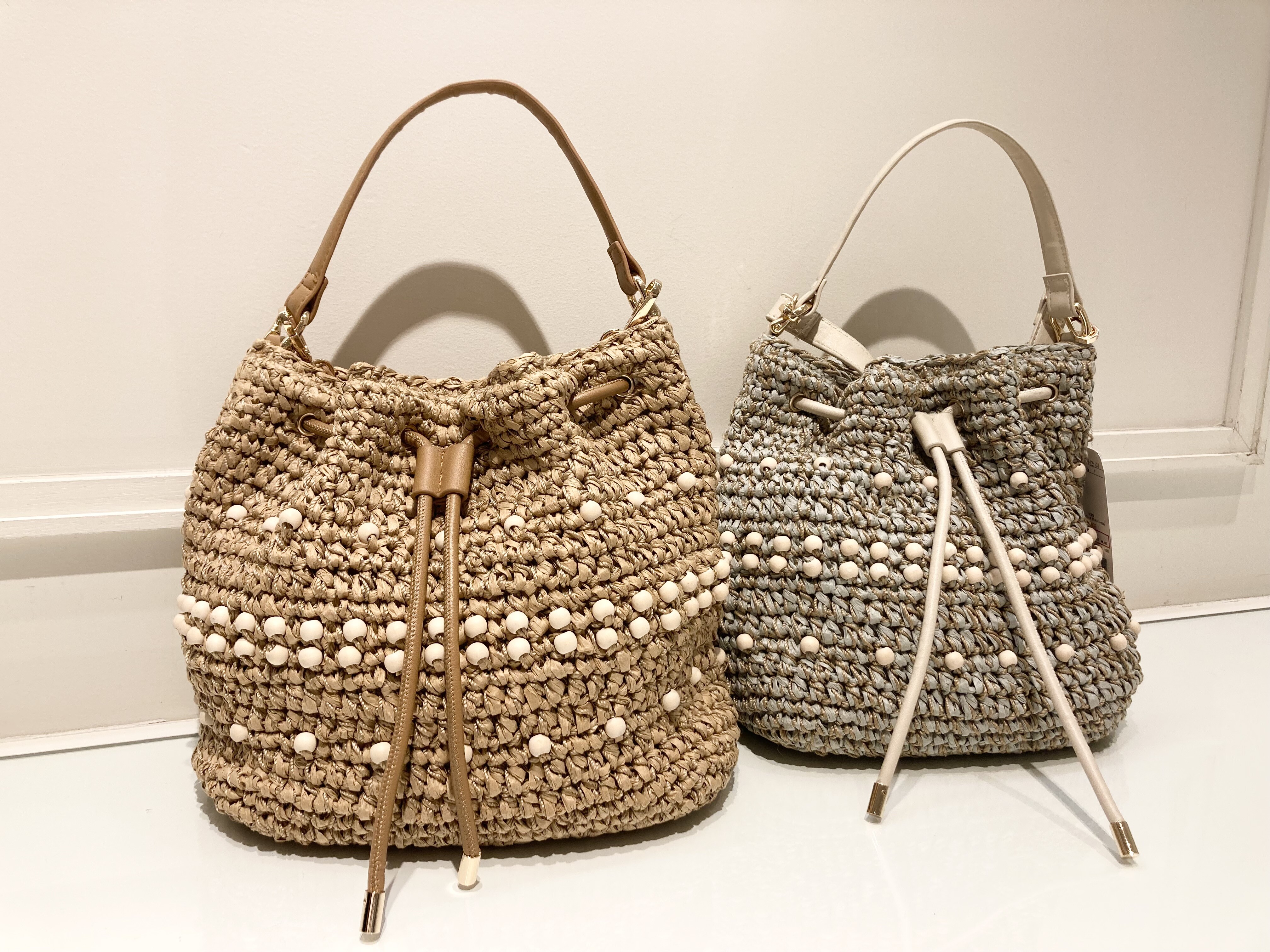 英国ビクトリア ピース巾着 ビーズ編み巾着-spiral pouch