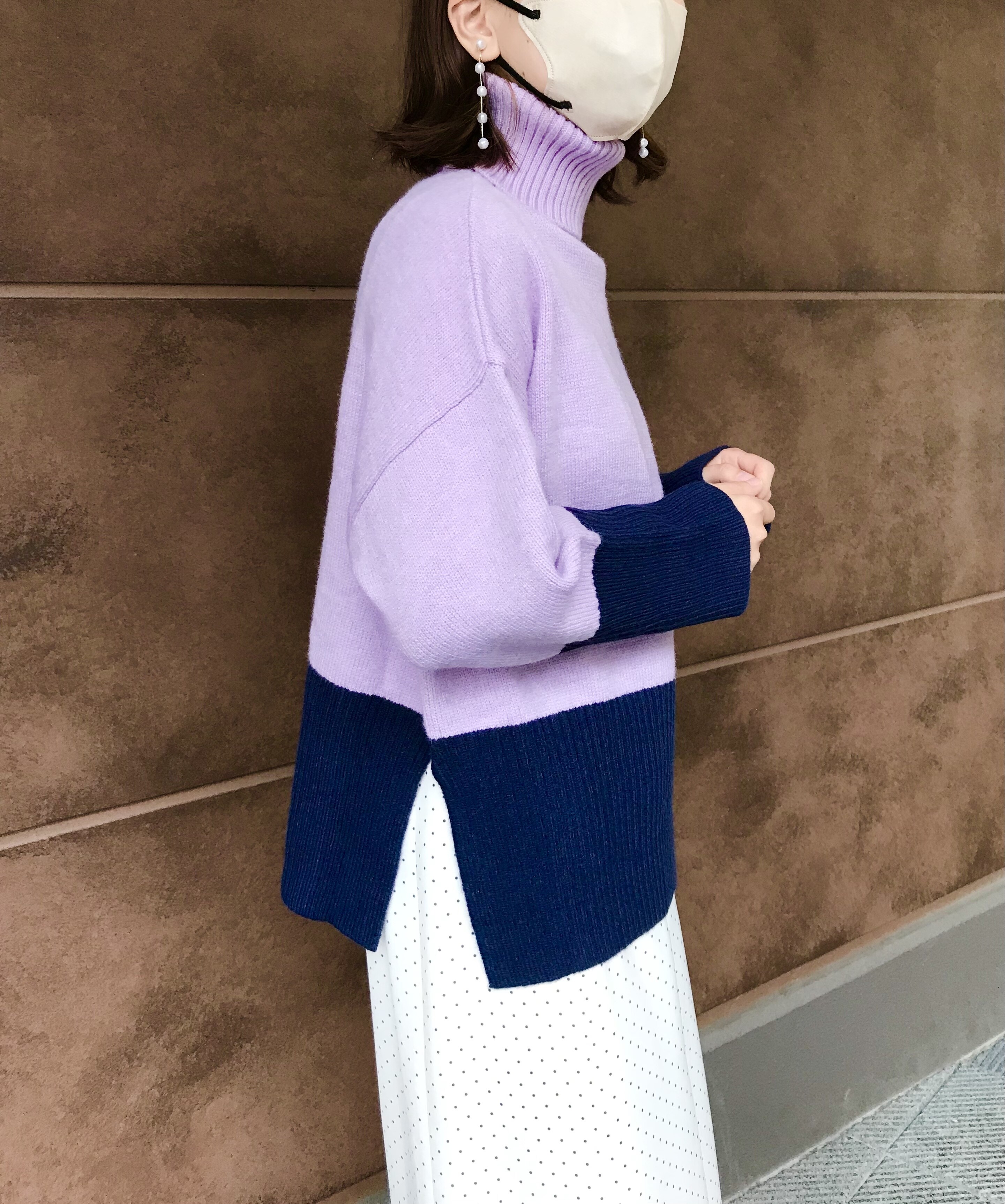 30%off🎉🧡もちもちバイカラータートルニット⛄️｜ノーリーズ  