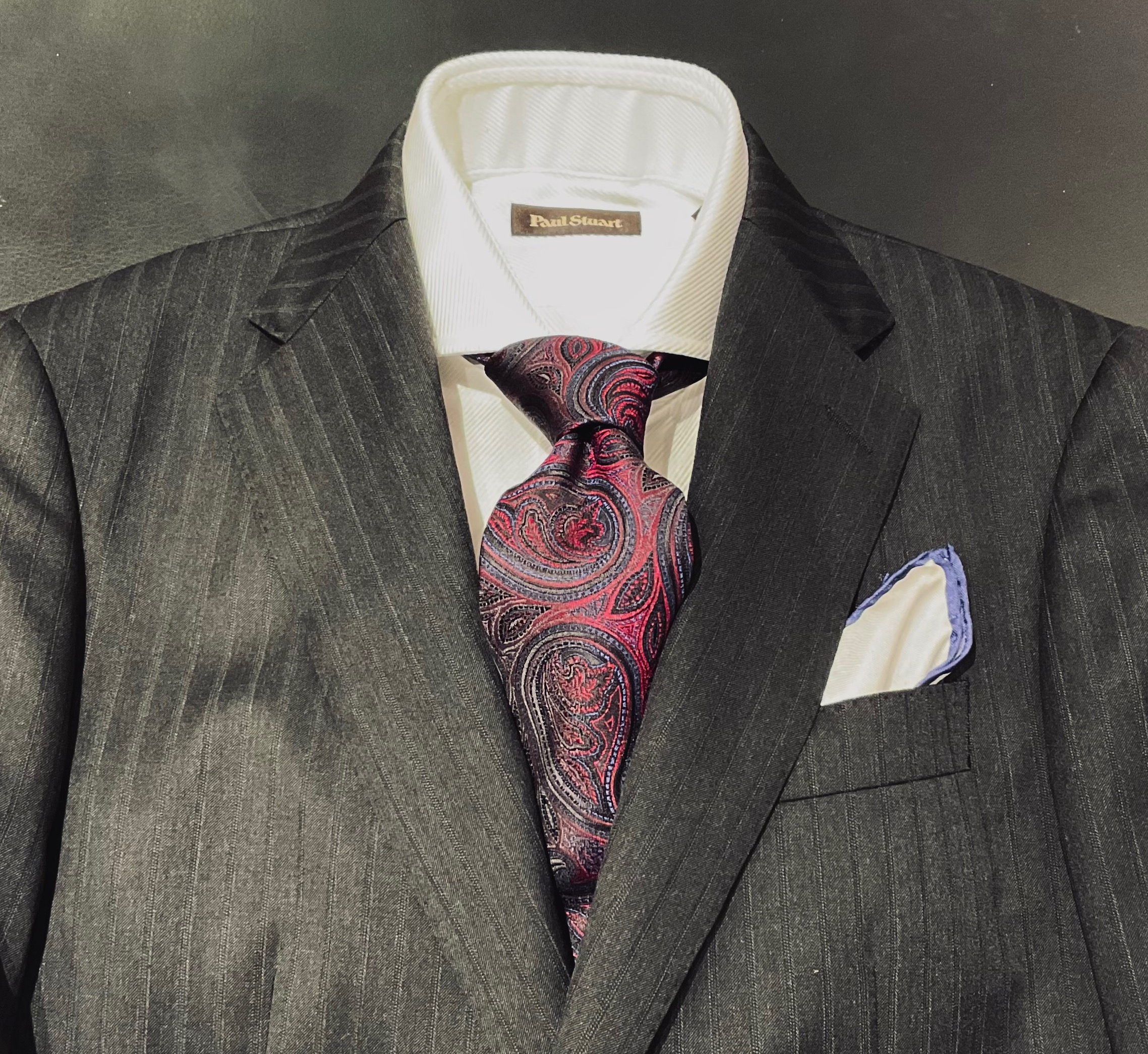 ◇Paul Stuart/ポールスチュアート◇伊製生地 ハンドメイド プリント