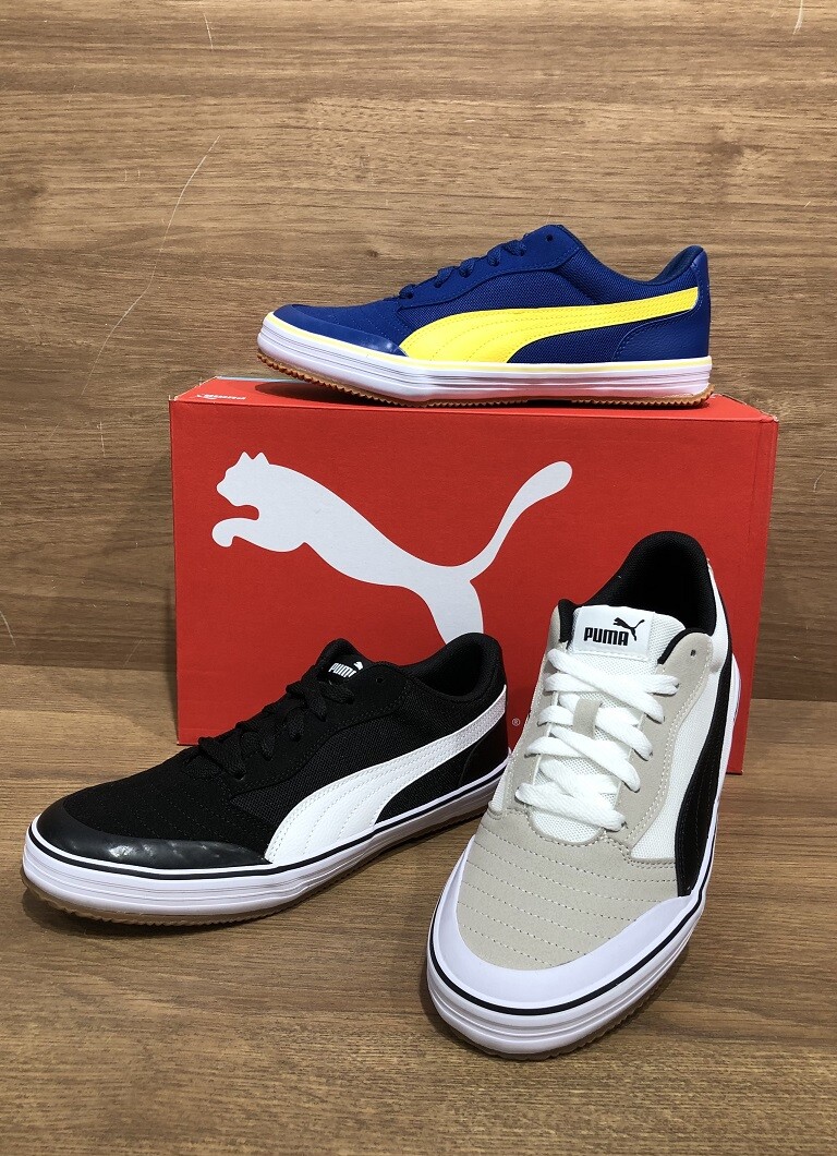 Puma フットサルシューズ 黒/白 25cm 体育館シューズ シンプル