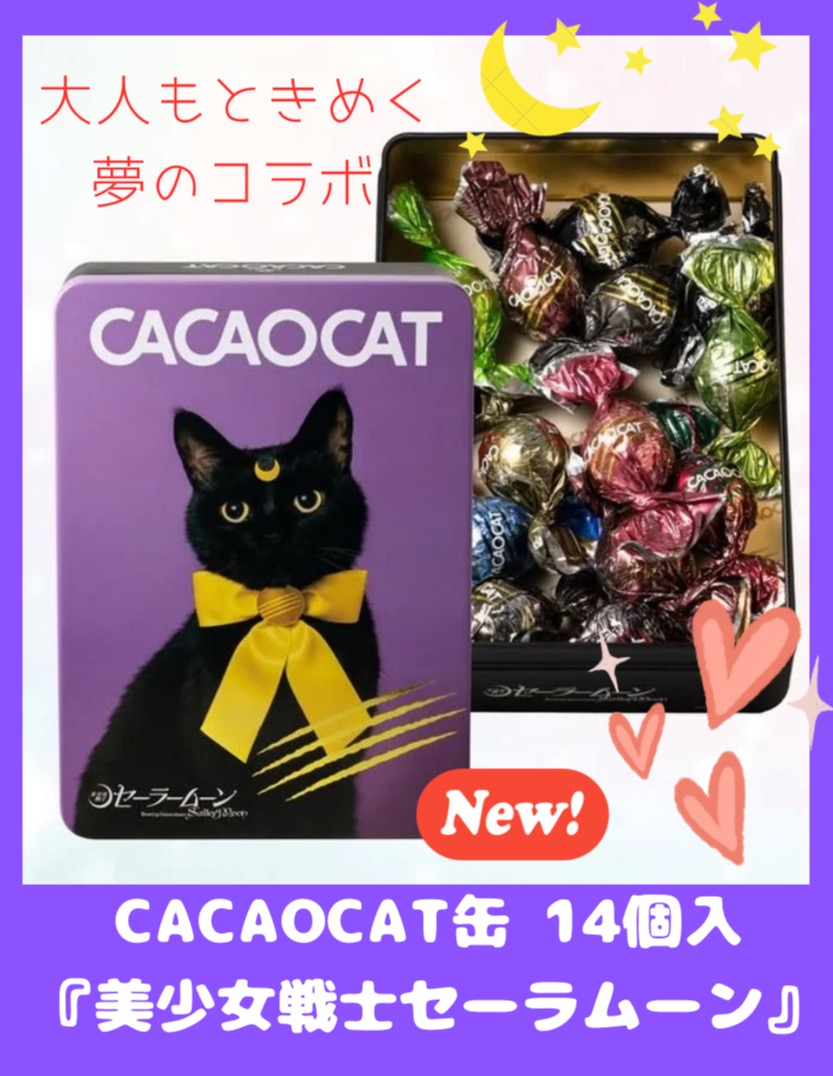 大人もときめく夢のコラボ💜CACAOCAT缶 14個入 『美少女戦士