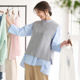 春まで着られる　シンプルベーシックベスト入荷