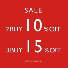 SPRING FAIR　2BUY10%3BUY15%OFF