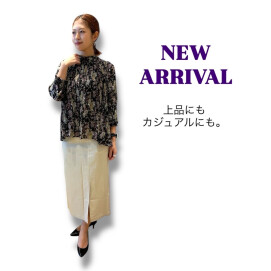 ペイズリーがらプリーツブラウス