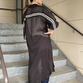ラインリブ袖シャツワンピース✨✨
