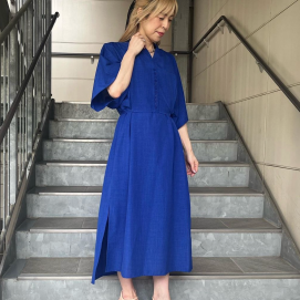 新作入荷✨ウエストリボンキーネック半袖ワンピース👗