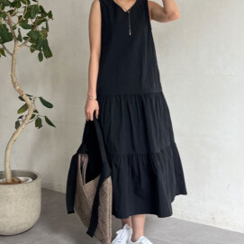 【アウトレット限定商品】chez toi 撥水機能ノースリワンピース