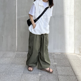 【CPCM】ナイロン1ポイント刺繍スタンドベスト