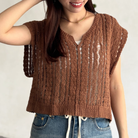 【アウトレット限定商品】Chez toi かぎ針ニット