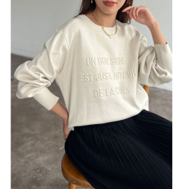 【アウトレット限定商品】Chez toi エンボスロゴニットプルオーバー