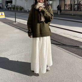 【CPCM】ミックス糸モヘアライクニットプルオーバー