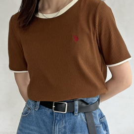 【アウトレット限定商品】CPCM【U.S. POLO ASSN.】クルーネック半袖リブT