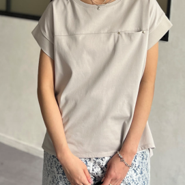 【アウトレット限定商品】Chez toi 機能素材袖口リブフレンチT