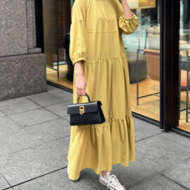 【アウトレット限定商品】2段ティアード切替ワンピース