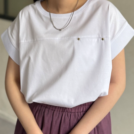 【アウトレット限定商品】Chez toi 機能素材袖口リブフレンチT