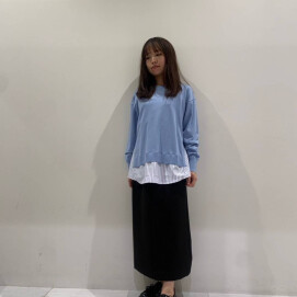 【INDIVI】レイヤード風シャツコンビニット