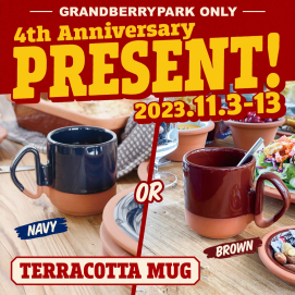 11/3〜11/13 TERRACOTTA MUG プレゼント！