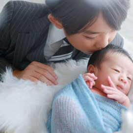 赤ちゃんと一緒になかよしショット.+*:ﾟ