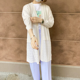 🧡WASHABLE柄切替ロングカーディガン🧡