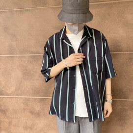 Men's⭐️ストライプオープンカラーシャツ