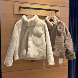 ボーダーキルトファーブルゾン