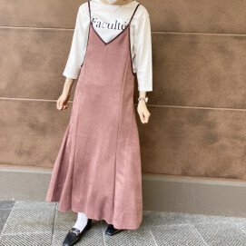 40%off💛フェイクスエードキャミワンピース💛