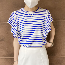 50%off⭐️フリル袖ボーダーカットソー⭐️