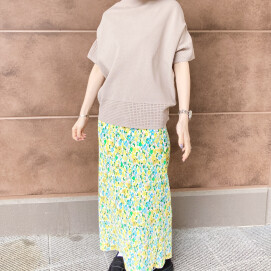 50%off🌼フラワープリント🌼プリーツタイトスカート🌼