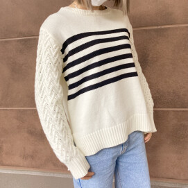 30%off⭐️バスケット編みボーダー春ニット⭐️