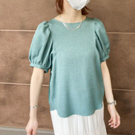30%off🍀リネンライクギャザー袖ブラウス🍀