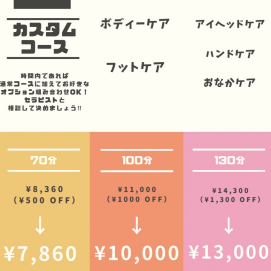本日のおススメのメニュー♪【新カスタムコース】
