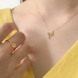 8月誕生花 K10 ピンクゴールド ヒマワリ ネックレス&リング ✨バーゲンセール✨