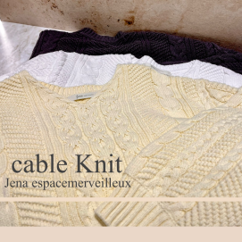 【Jena】NEW！ケーブルVネックニット