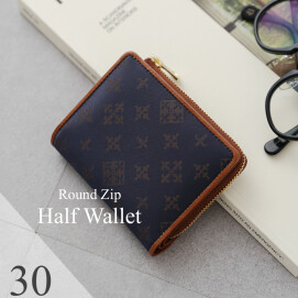 【30%OFF】数量限定入荷！ラウンドジップハーフウォレット
