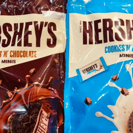 サクッとパクっと♪新商品【ハーシー】クッキー＆チョコレートミニズ、クッキー＆クリームミニズ