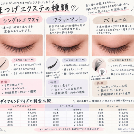 まつ毛エクステの種類と選び方♪