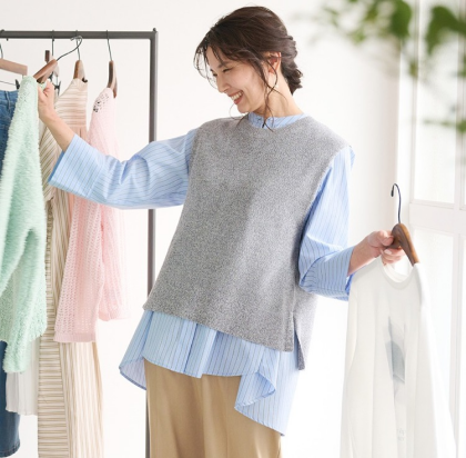 春まで着られる　シンプルベーシックベスト入荷