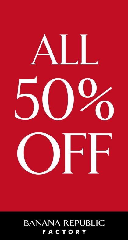 店内全商品50％OFF！！