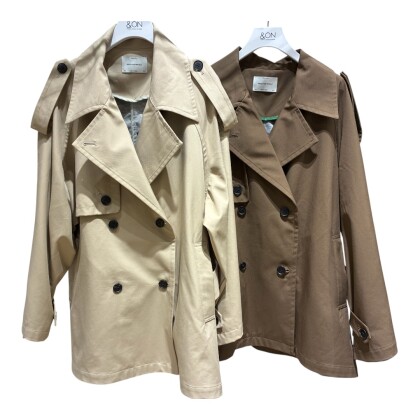 ミドル丈撥水ボンディングトレンチコート