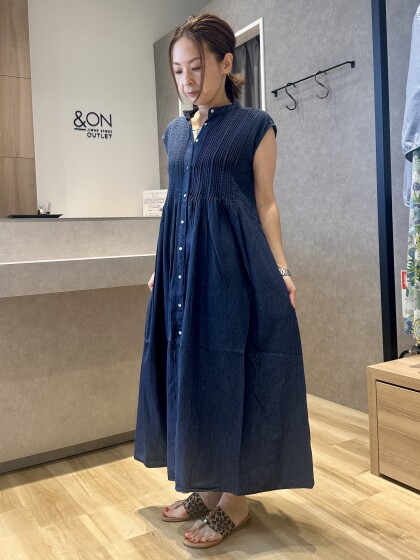 ピンタックフレンチスリープワンピース