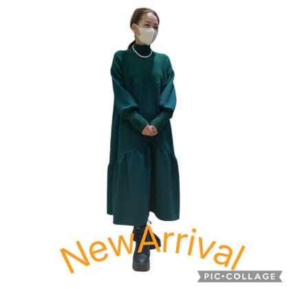 ふくれジャガード柄ニットワンピース