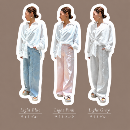 ストレッチデニムワイドパンツ