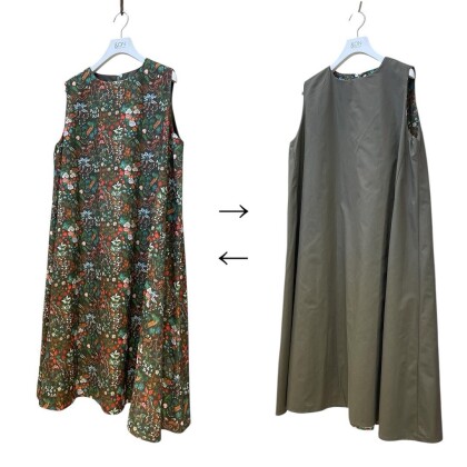 小花柄リバーシブルノースリーブワンピース🌼
