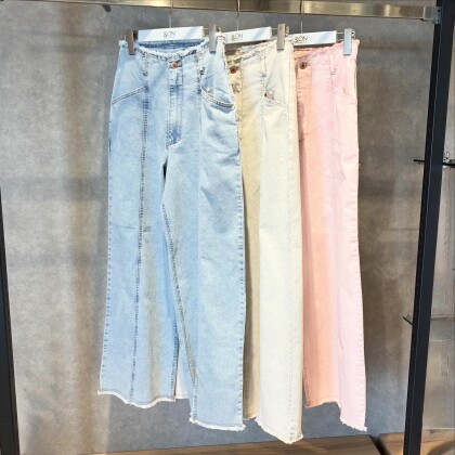 ストレッチデニムワイドパンツ