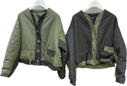 パックフリル配色キルトジャケット