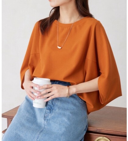 【アウトレット限定商品】梨地ヤッコスリーブプルオーバー