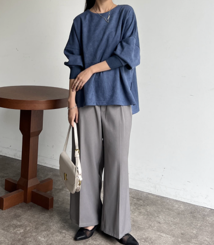 【アウトレット限定商品】Chez toi BACKリブラインスエードプルオーバー