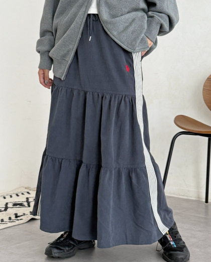 【アウトレット限定商品】CPCM 【U.S. POLO ASSN. 】ティアードスカート